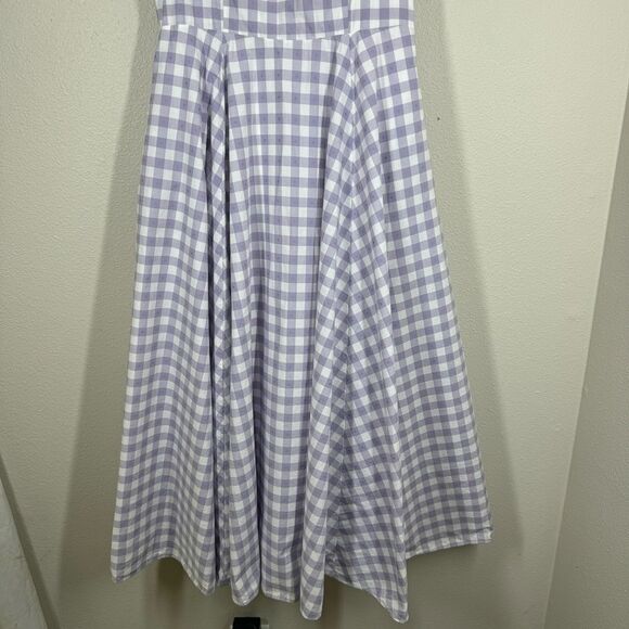 Hill House Daphne Dress Lilac Purple Gingham Clip Dot Check Cottagecore Small - Picture 4 of 13